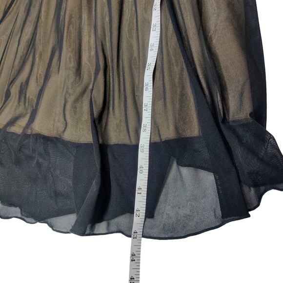 Vintage Y2K Ariella Black Sheer Mesh Ruched Fit & Flare Dress Medium Whimsigoth - Picture 11 of 11